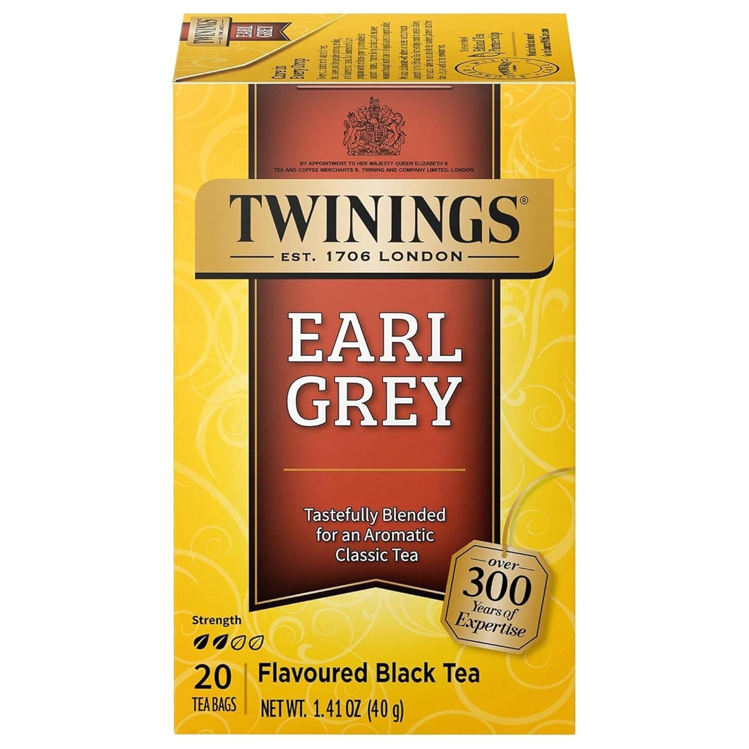 Earl Grey Black Tea Individually Wrapped Bags, 20 Count Pack of 1, Flavoured …