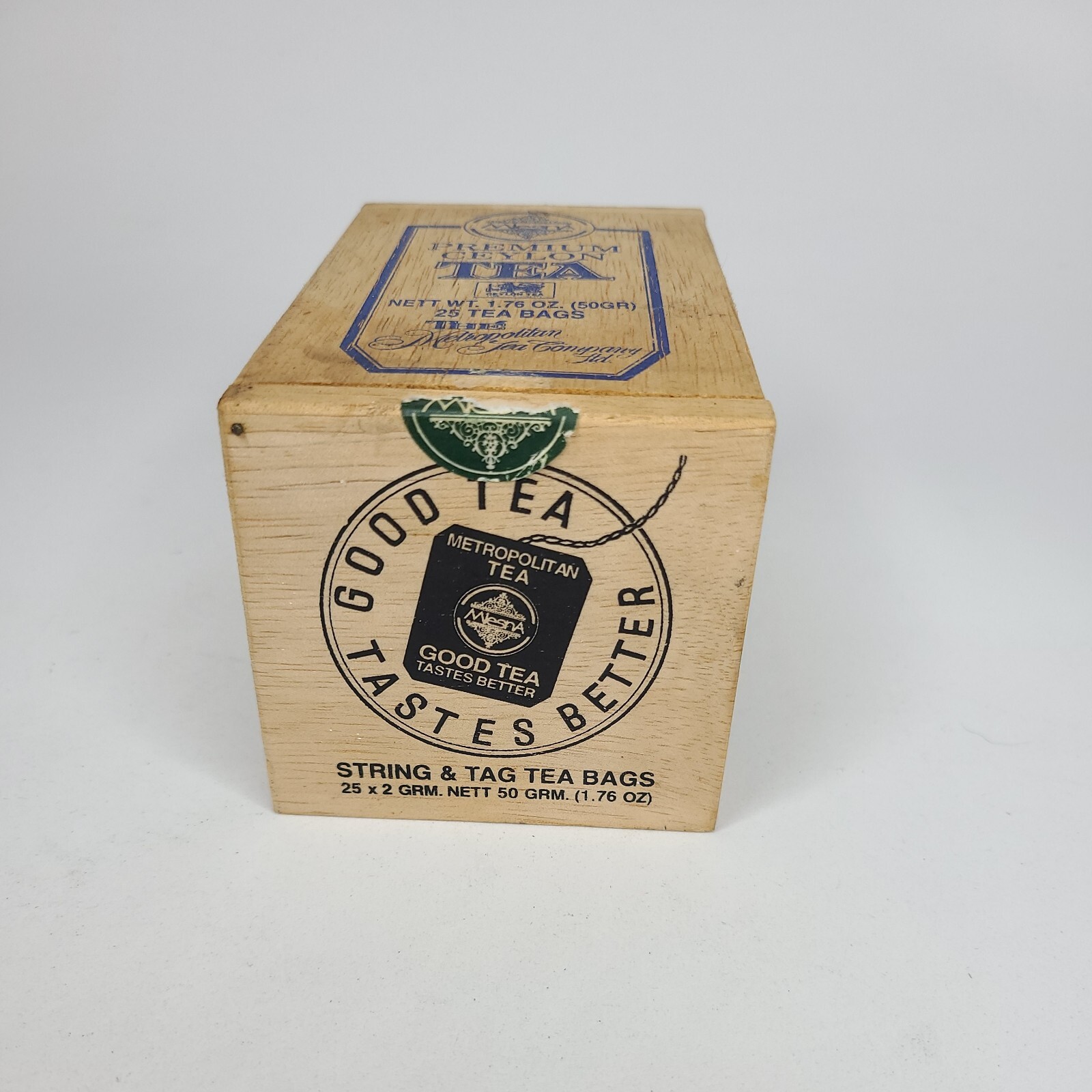 Mlesna Premium Ceylon Tea Wooden Box huckleberry -empty