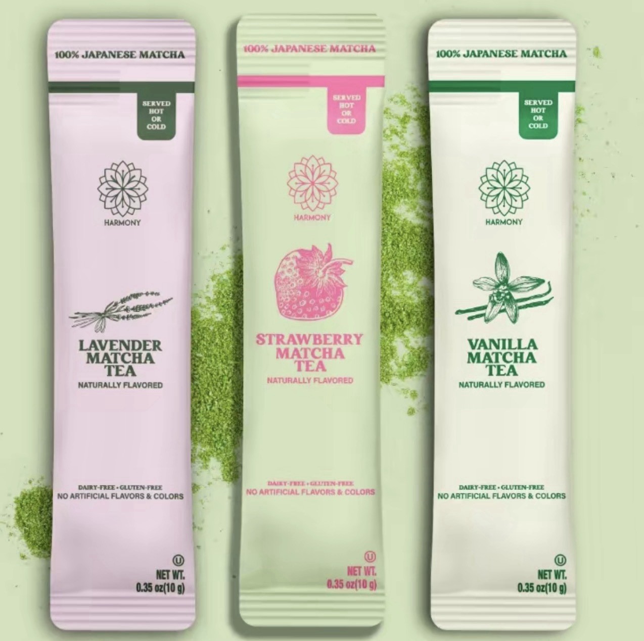 Matcha Variety Pack Lavender Strawberry Vanilla 30 Sticks Organic Japanese
