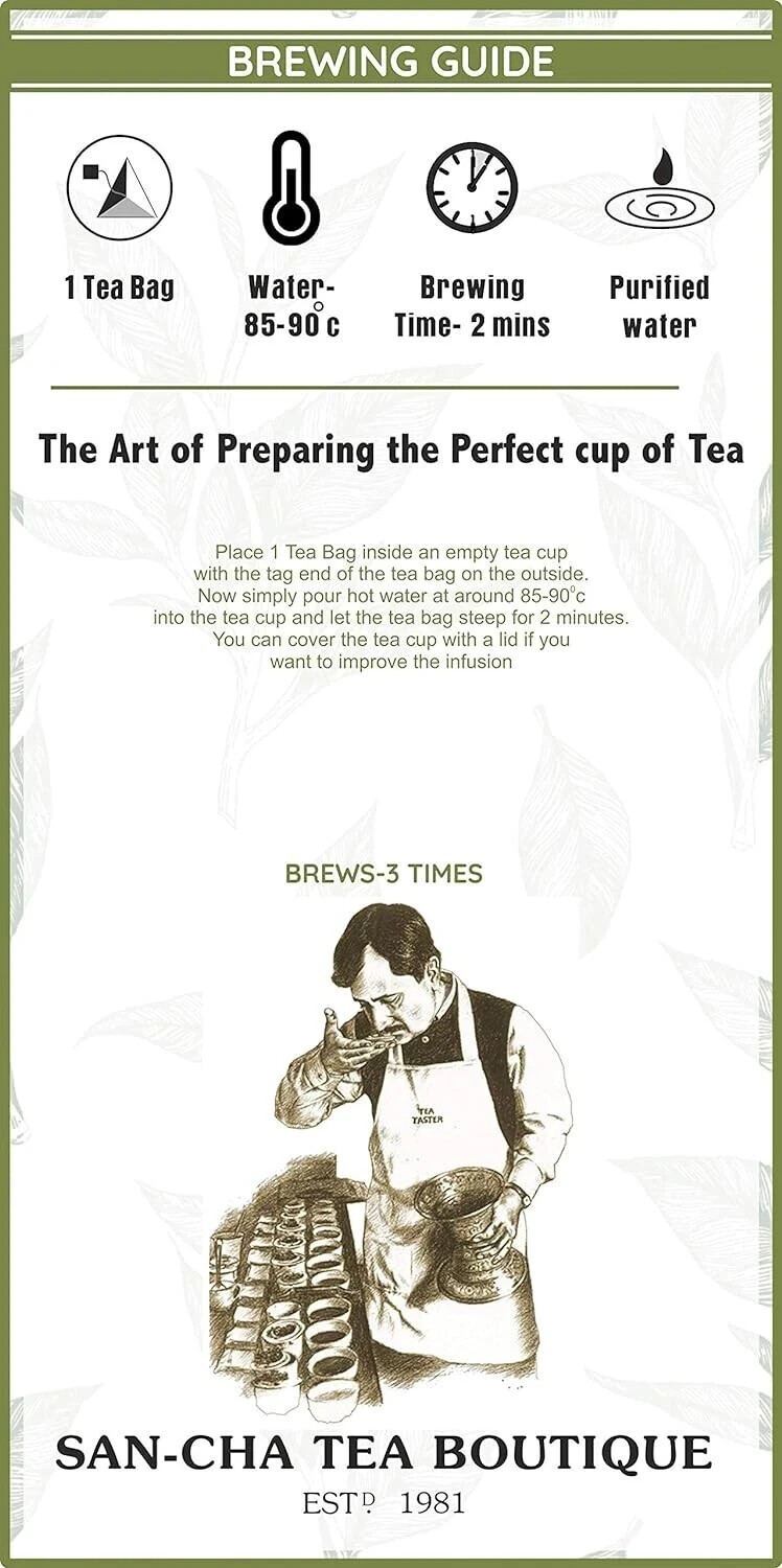 Sancha Tea Boutique, Moroccan Mint White Tea Bags for PCOS & PCOD 25 Tea Bags