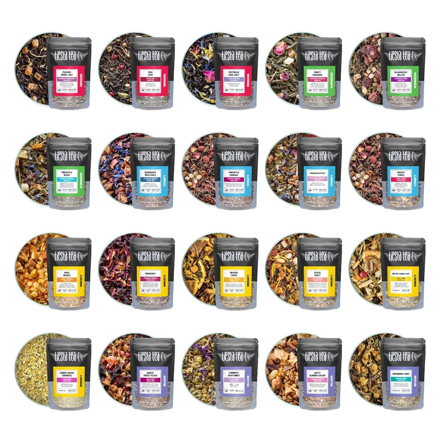 Discovery Sampler Dry Flight Set Loose Leaf High to No Caffeine Hot & Iced Up to