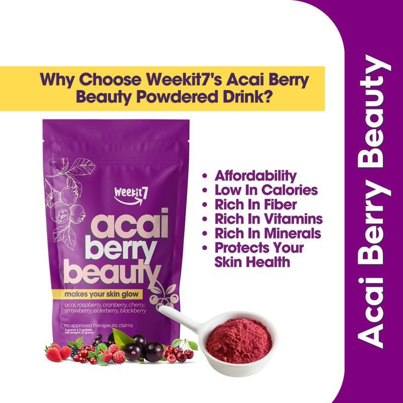 Skin Health 1/ 2 Pack Acai Berry Powder Healthy Beauty Juice Dietary Drinks US