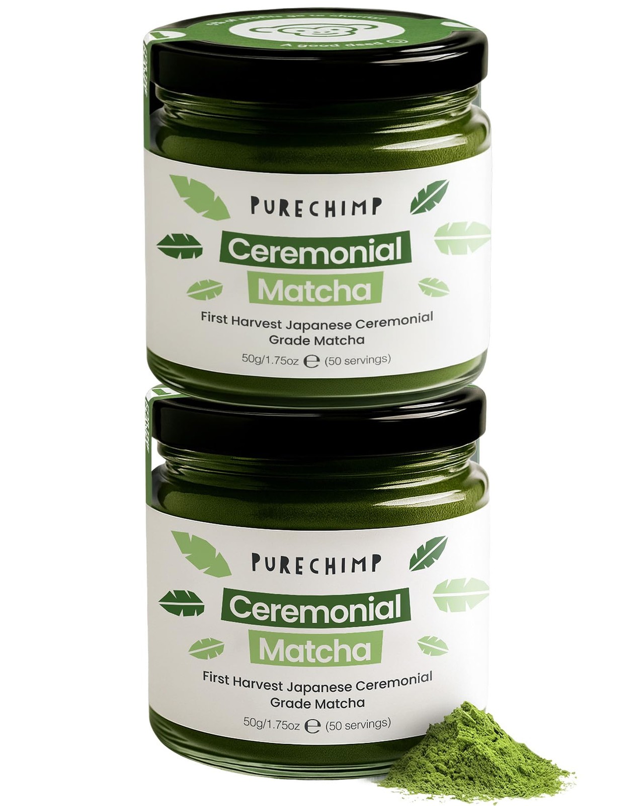 Matcha Green Tea Powder | Regular 50g Jars [Packs Of 2] | Ceremonial Grade Fr…
