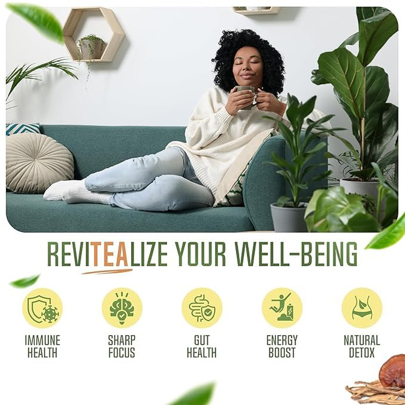 Revitalize Organic Matcha Mushroom Powder – 60 Servings, Coffee Alternative Latt