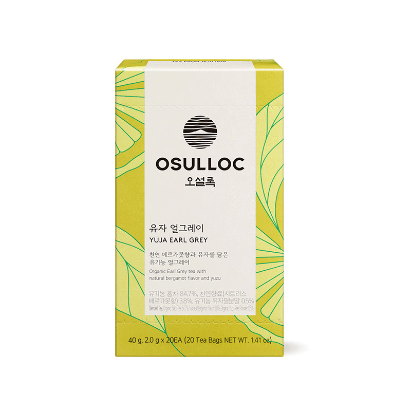OSULLOC Yuja Earl Grey – Korean Citrus Black Tea with Yuzu & Bergamot (20 Bags)