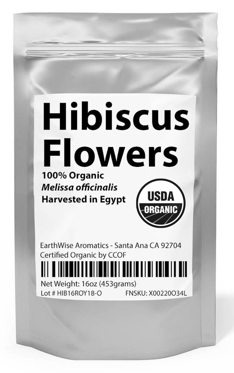Organic Hibiscus Flowers – 1 Lb (16Oz) – Herbal Tea – 100% Certified Organic – F
