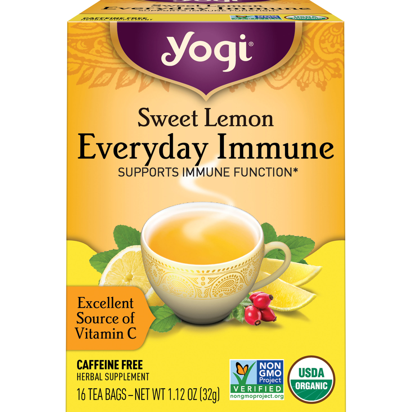 Yogi Tea – Sweet Lemon Everyday Immune (4 Pack) – 64 Tea Bags