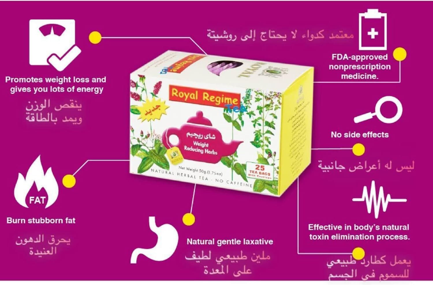 10 Boxes ROYAL REGIME Tea Weight Loss Reducing SLIM Natural Diet 10 X 50 Bags