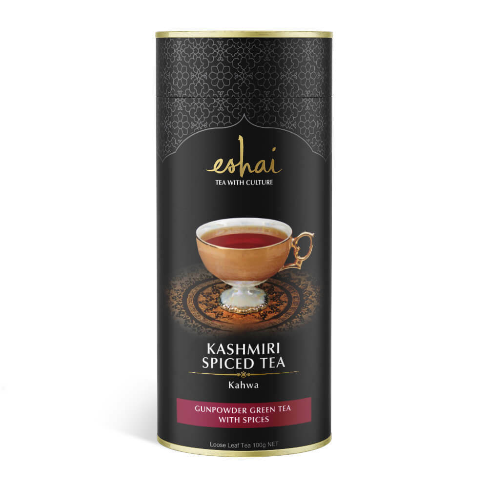 Eshai Kashmiri Chai (Kahwa) – Green Tea with Spices – 100g Canister Loose Lea…