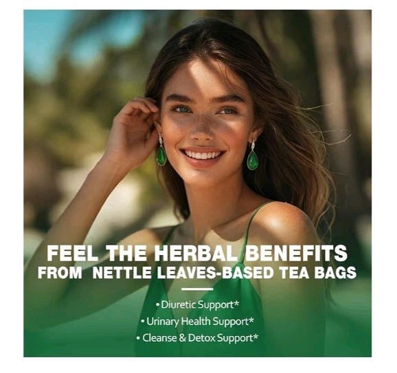 EnrychLeafo Nettle Leaves Tea, 50 Teabags, Healthy Blend for Urinary Health. B6