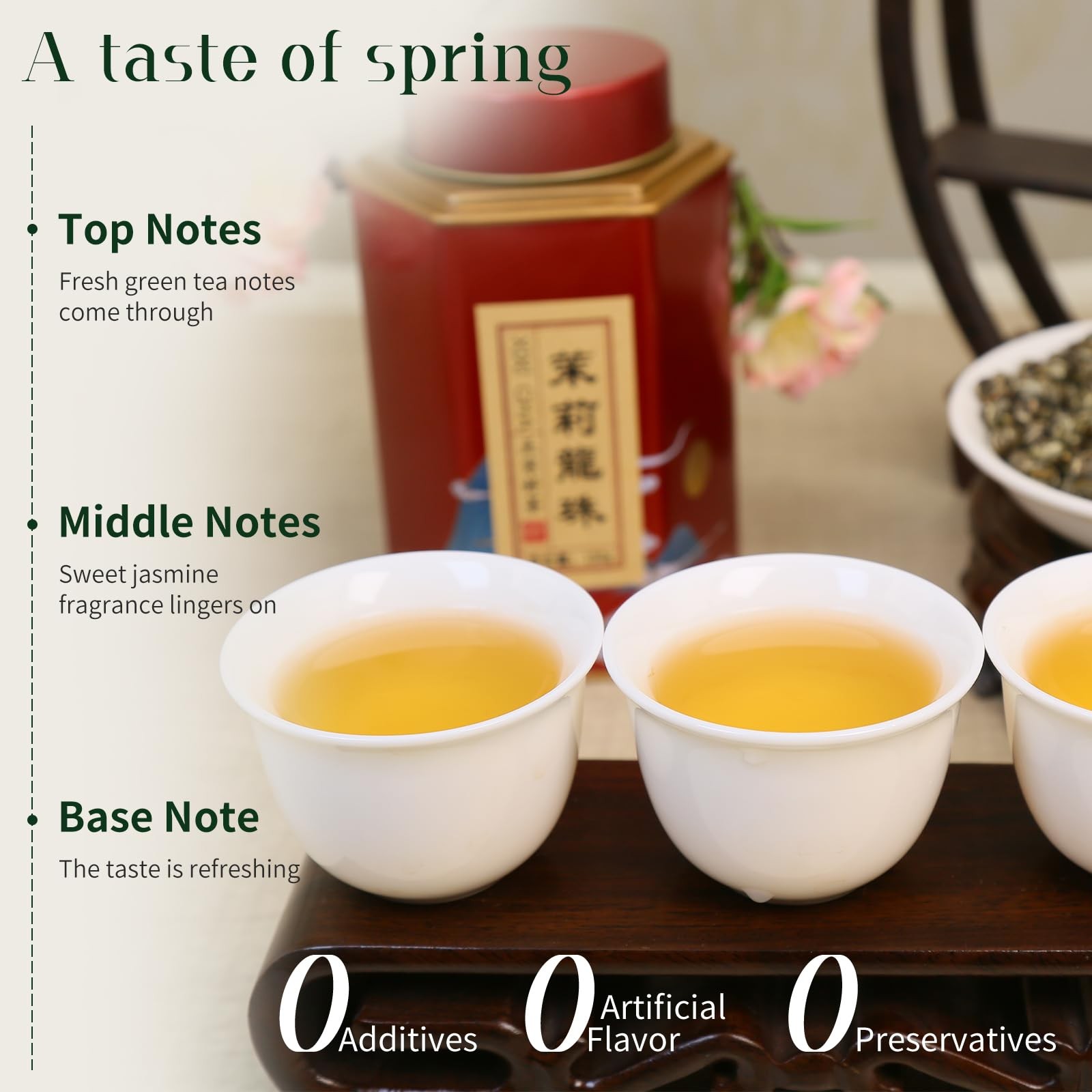 XIXICHA Jasmine Pearls Tea Jasmine Green Loose Leaf Dragon Balls Grade AAA 5….