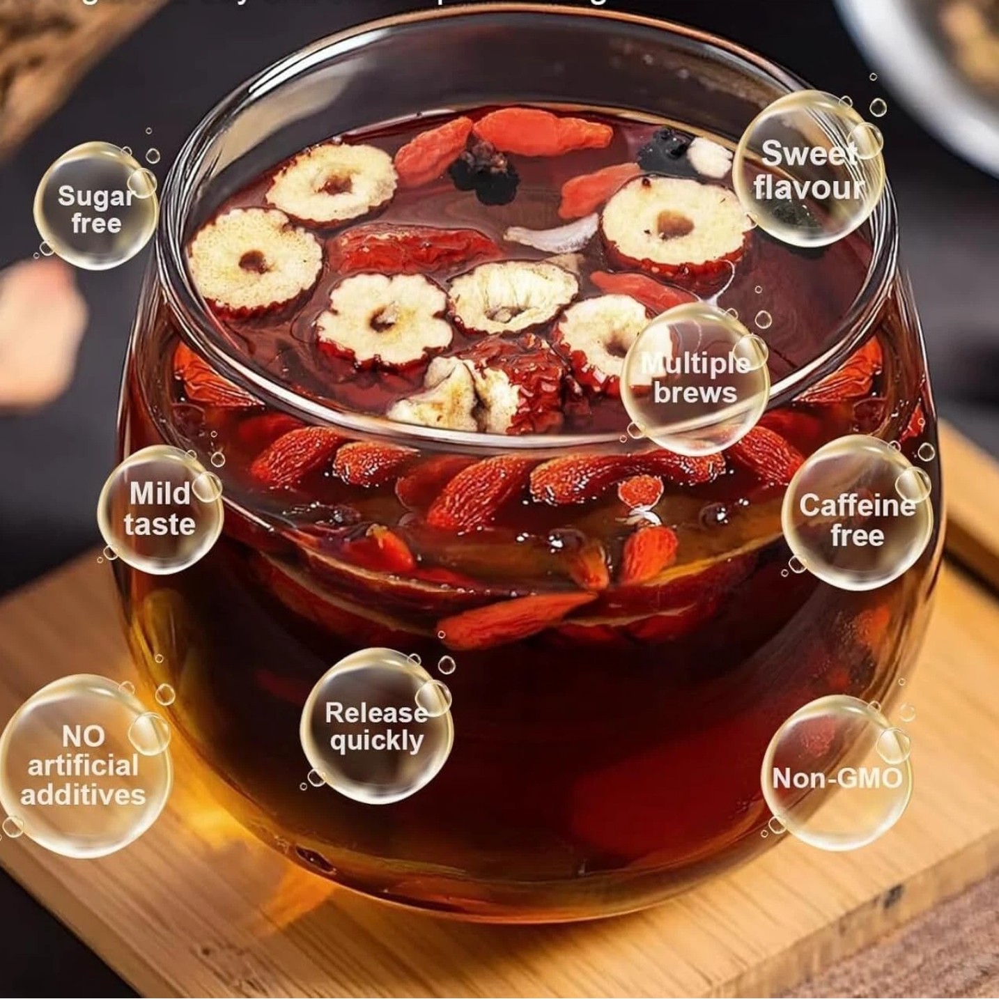 90pcs Ginseng six treasure tea , Kidney tea ,liver tea , red date kidney health