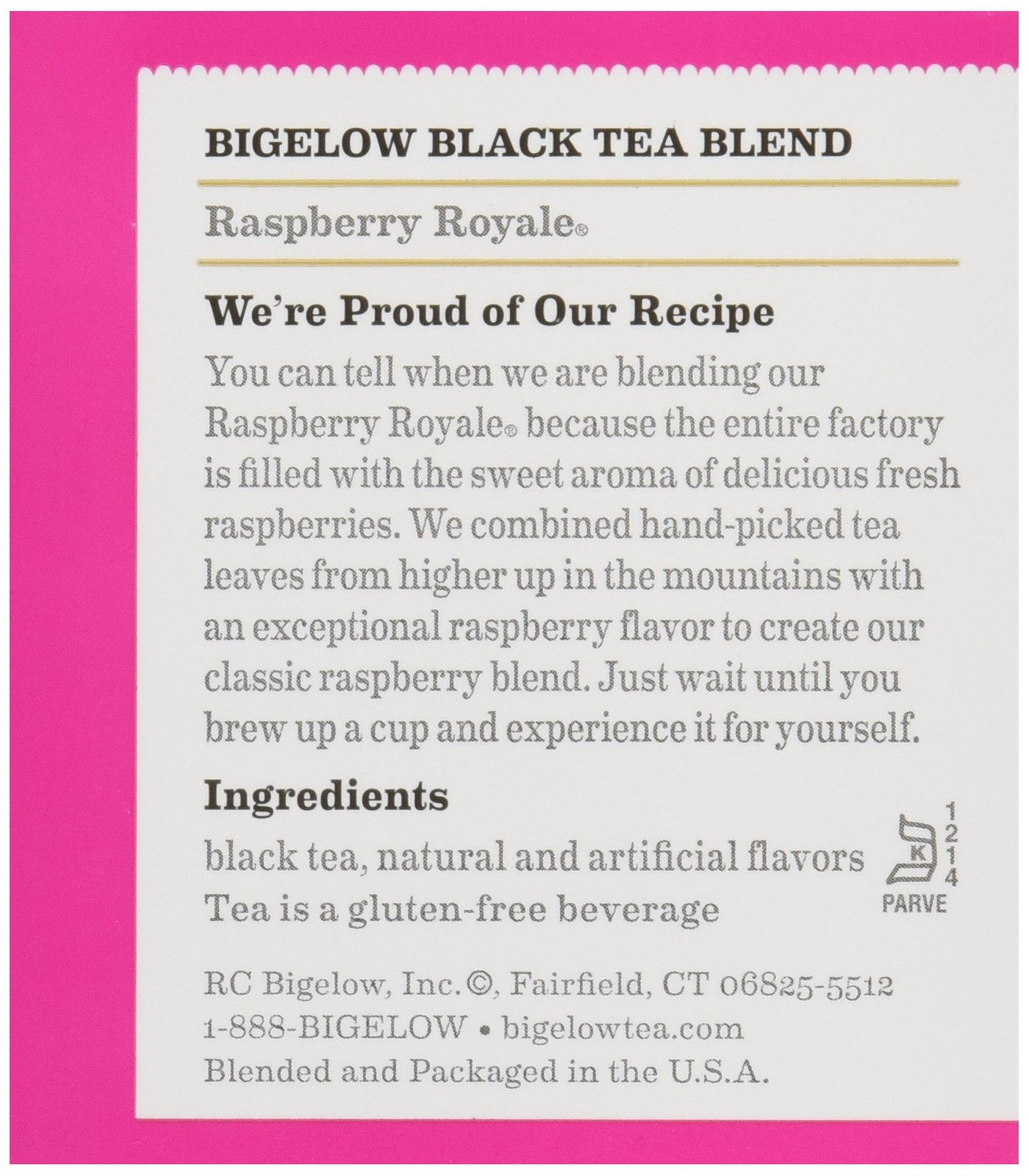 Bigelow Tea Raspberry Tea, 20 ct 20 Count (Pack of 1)
