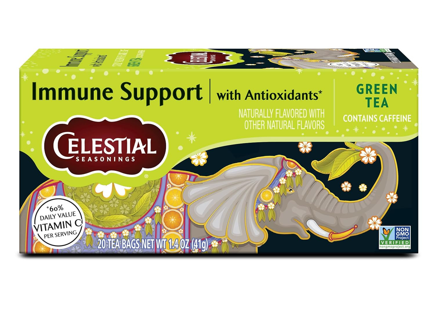 Antioxidant Green Tea With Vitamins A C And Citrus Flavor 20 Count Pack