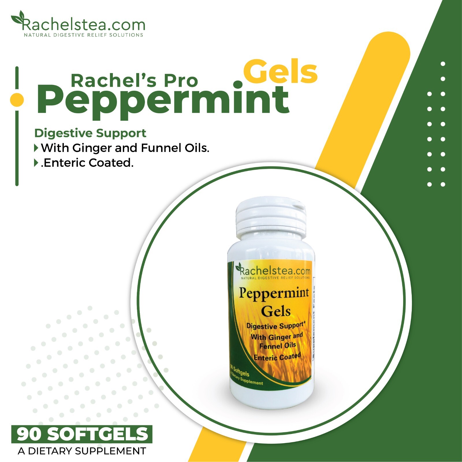 (30 Bags/60 Cups) Rachel’s Digestive Tea + Peppermint oil for Tummy Soothing