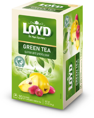 4 LOYD Quince & Prickly Pear Flavor Green Tea 20 Teabag Boxes 34g 1.2oz