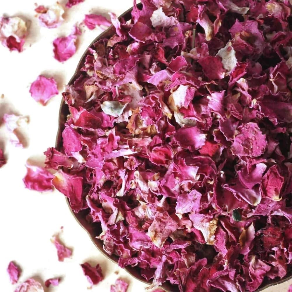 Organic Dried Rose Petals 50g | Edible Gulab Patti | Natural Color & Aroma