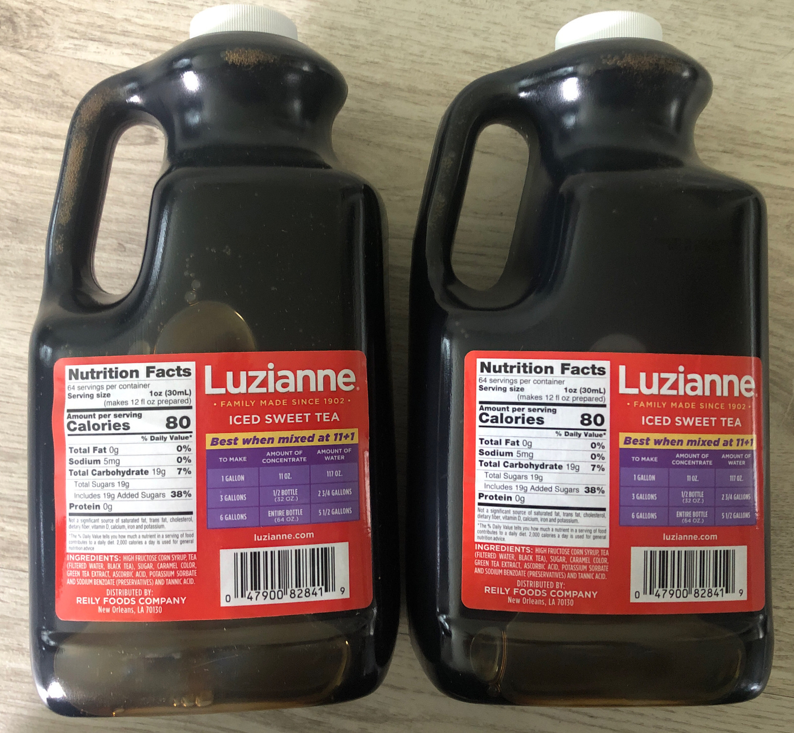 LUZIANNE 2(eaBottle x 64oz) ICED SWEET TEA BREWED CONCENTRATED MAKES 6 GALLONS