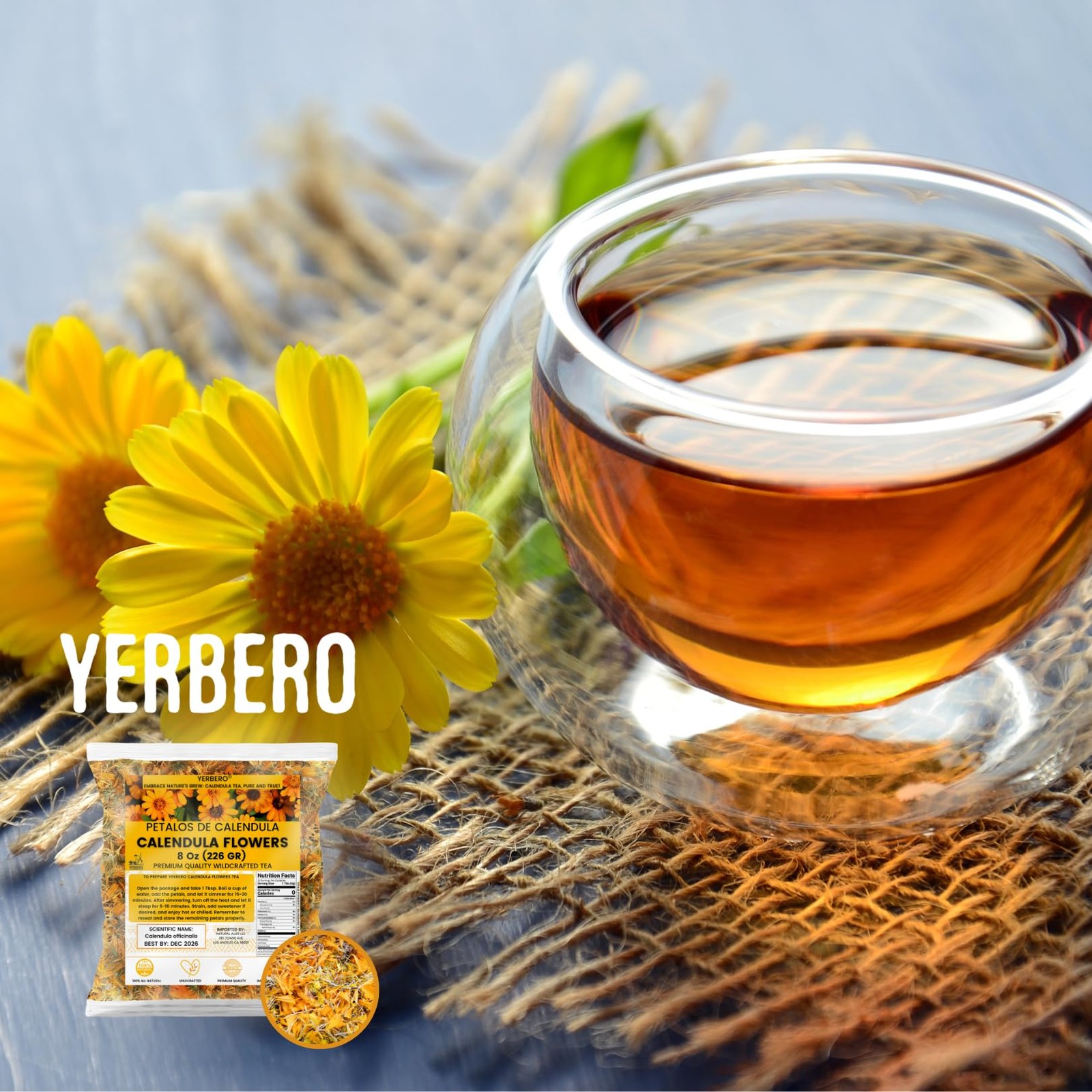 Yerbero Calendula Flowers Loose Herbal Tea 2oz (56g) | Marigold Flowers | Flo…