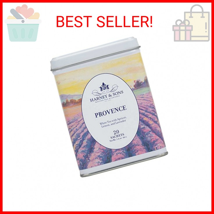 Harney & Sons Provence Tea, White Tea with Flavors of Apricot, Lemon and Lavende