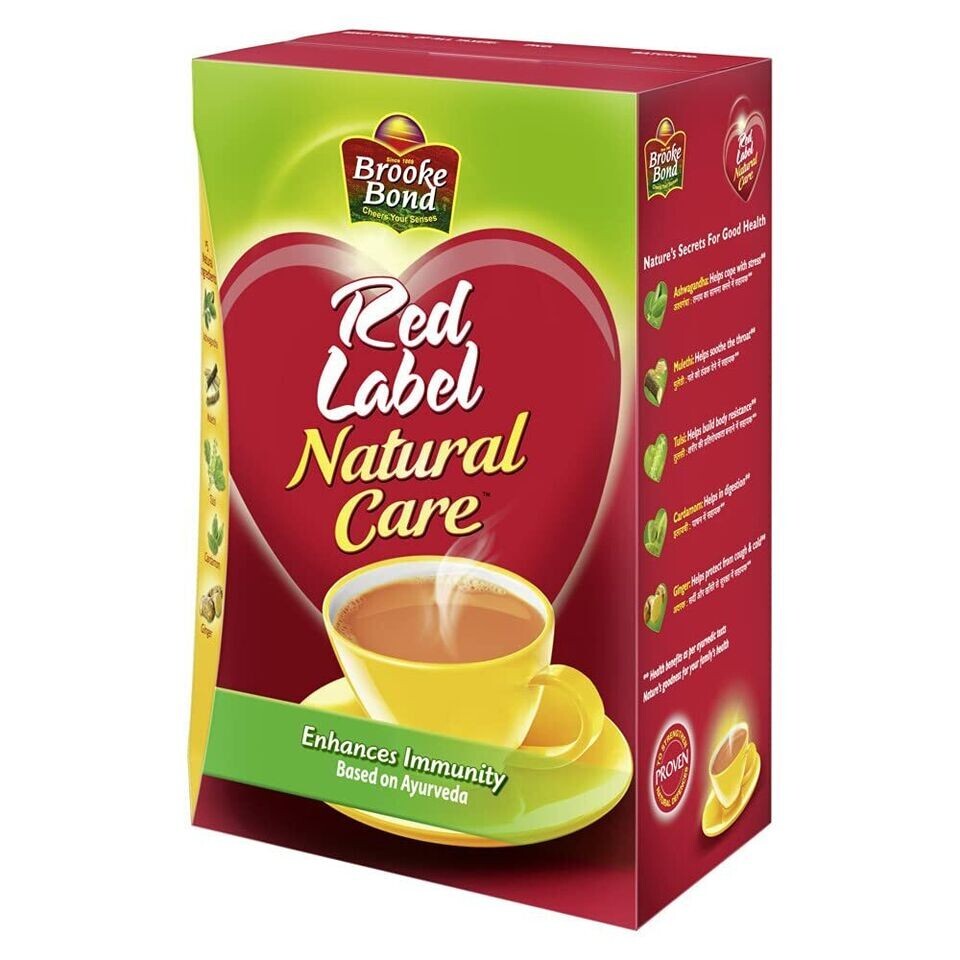 4X Brooke Bond Red Label Natural Care Tea – 5 Ayurvedic Herbs 250gm each