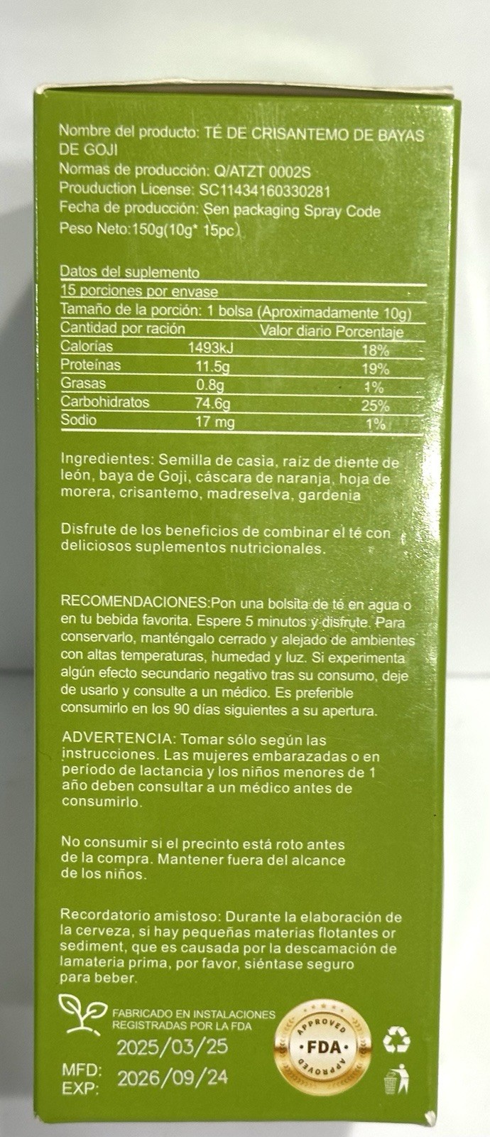 Goji Berry Chrysanthemum Tea for Liver & Kidney Health Sirdika, New *Ships Free*