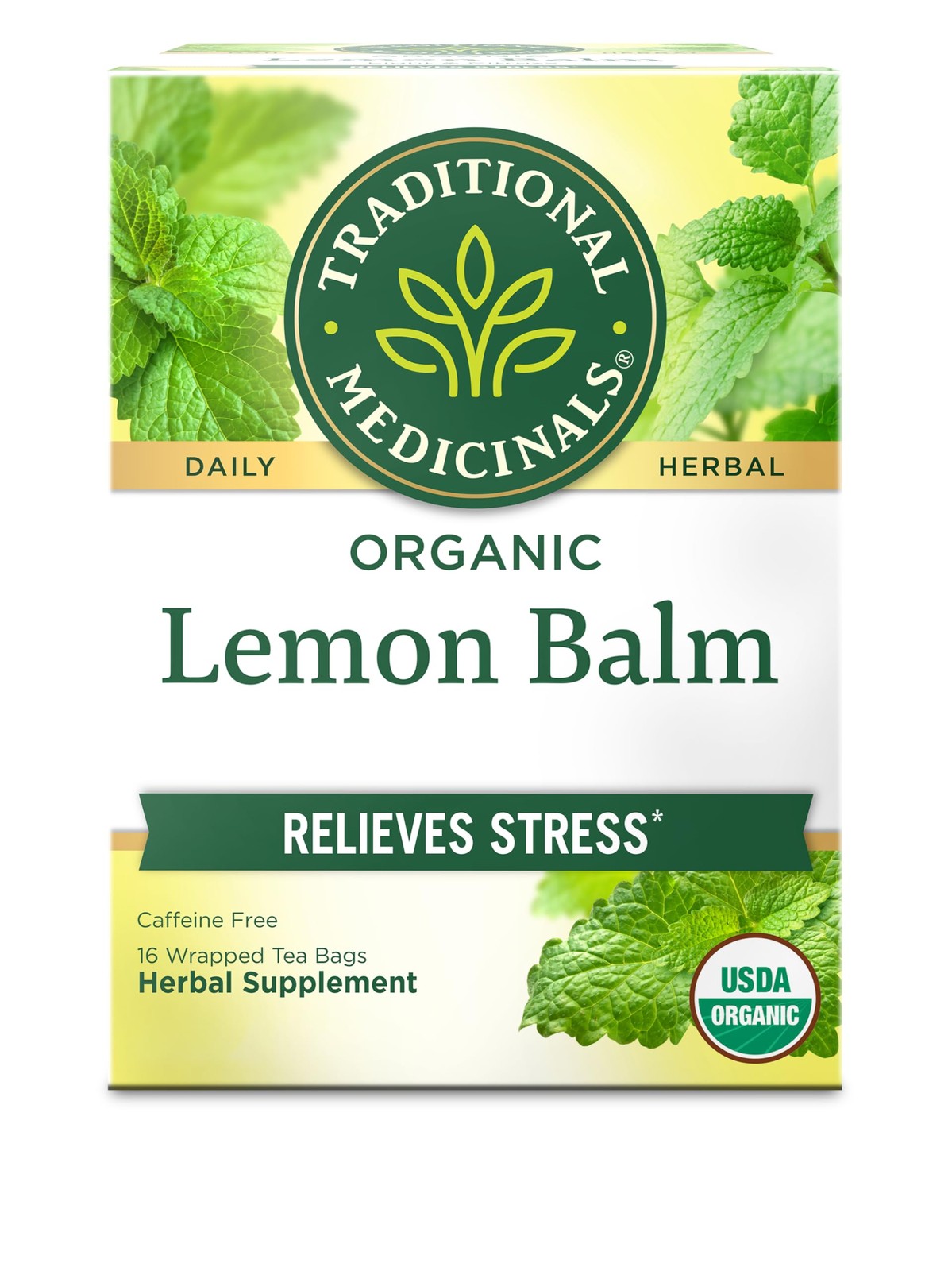 Traditional Medicinals Organic, Lemon Balm – 16 Count (Pack of 1), Green