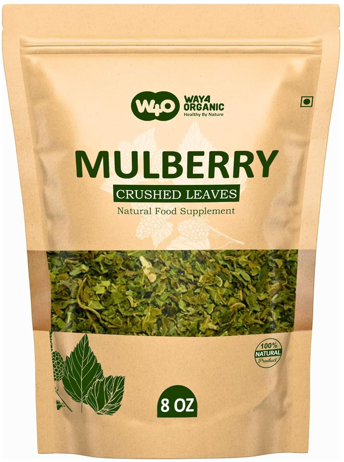 Mulberry Leaf Tea 8 Oz, Dried Crushed Leaves, Best Caffeine Free Tea – Way4Organ
