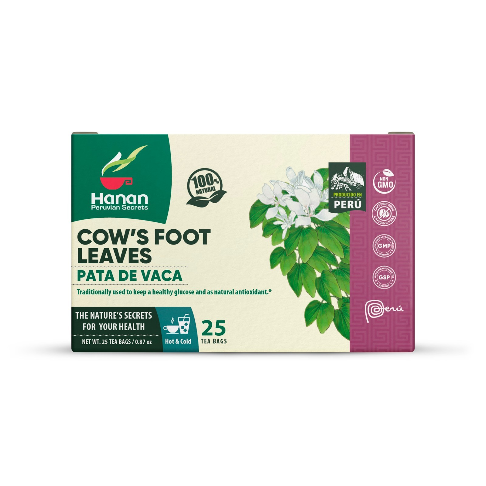 Hanan Peruvian Secrets Pata de Vaca Herbal Tea | 100% Natural Cow’s Foot Leaves