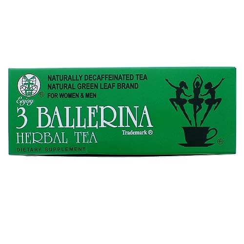 3 Ballerina Chinese Herbal Green Leaf Organic 18 Count (Pack of 1),