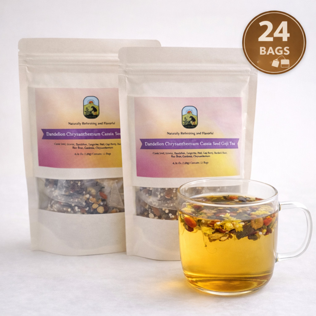 Dandelion Wolfberry Herbal Tea 120g, Caffeine Free Yoga Wellness Detox Tea Blend