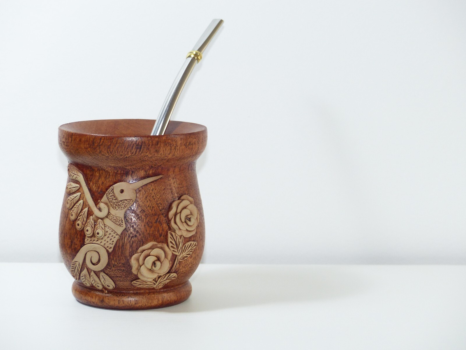 Wooden Algarrobo Mate Cup + Straw + Gift – Yerba Mate Tea – Handmade – Argentina