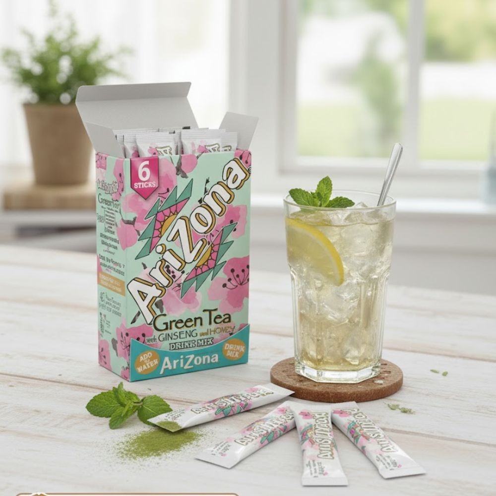 Arizona Green Tea Drink Mix with Ginseng & Honey, 6 Sticks per Pack, Pack of 2,