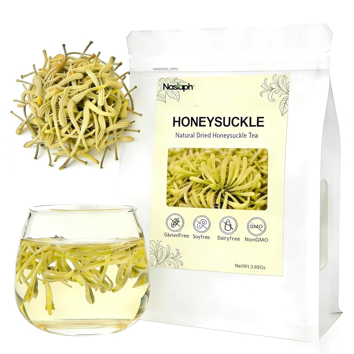 Dried Honeysuckle Herbal Tea Honeysuckle Buds, 3.88Oz/110g Natural Honeysuckle