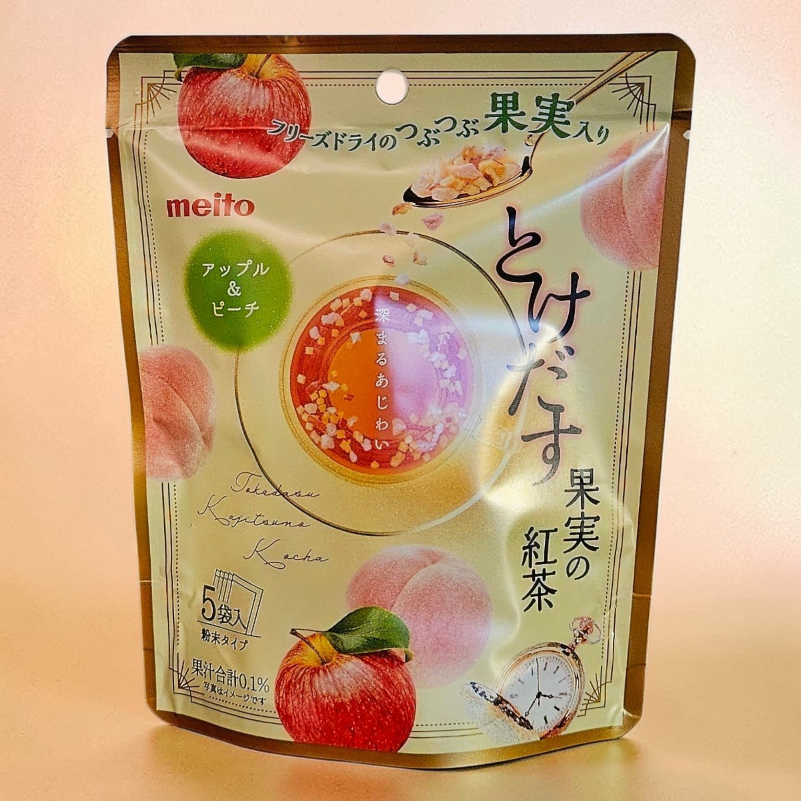 Meito Japanese Melting Fruit Tea Mix Apple & Peach 40g ( (5 serves) – One Pack