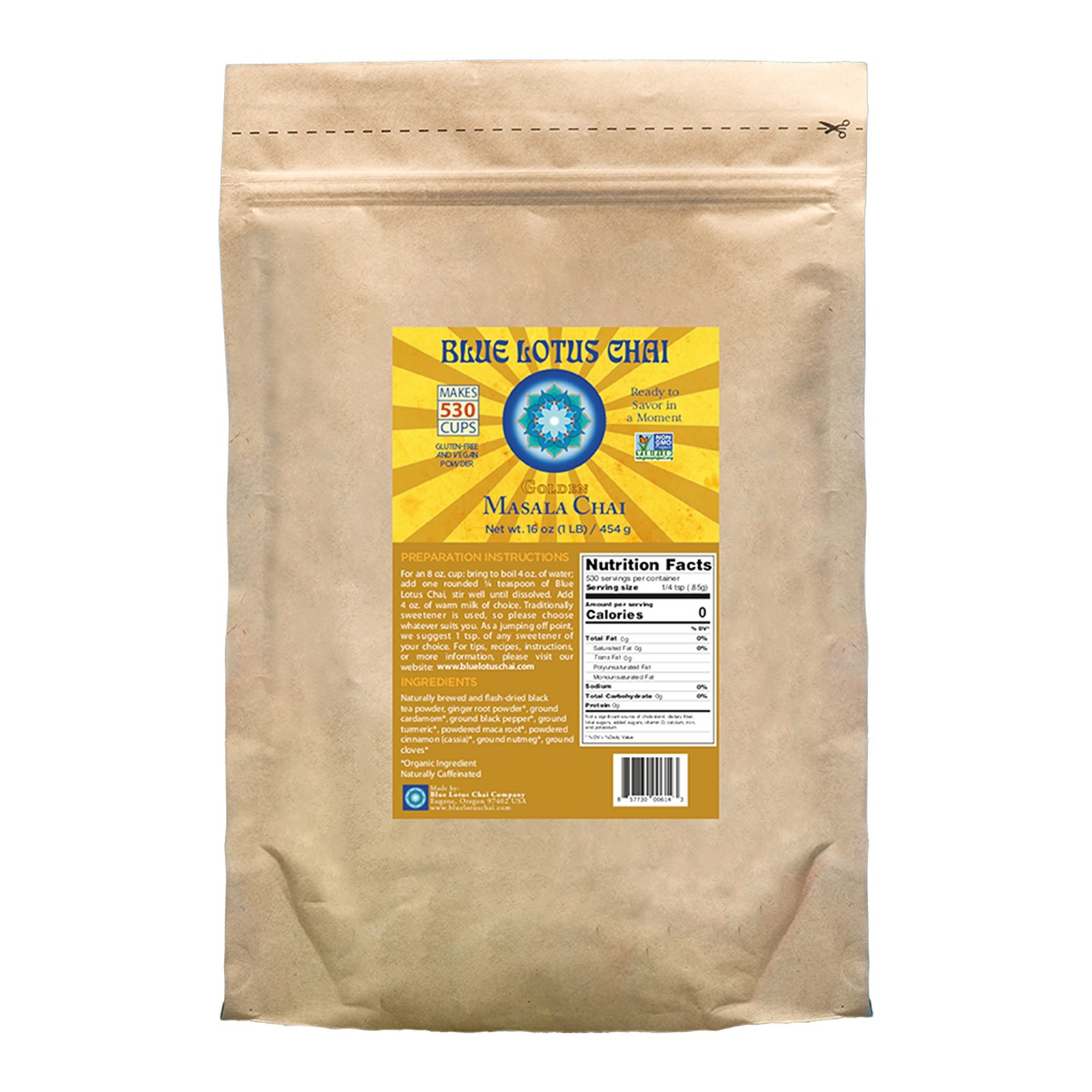 – Golden Masala Chai – Makes 530 Cups – 1 Pound Bulk Bag Masala Spiced Chai P…