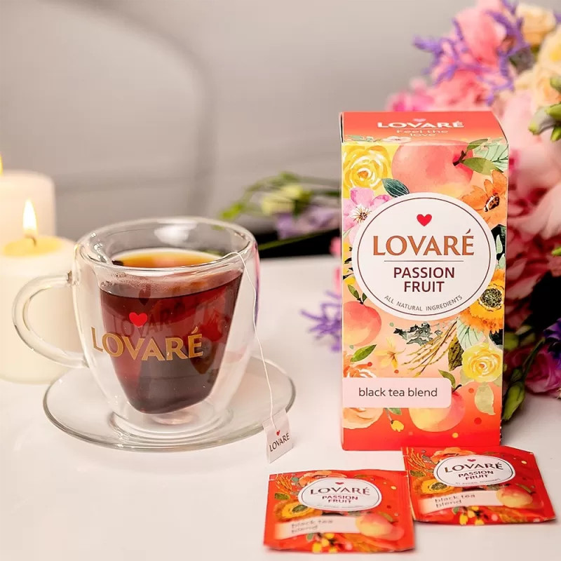 LOVARE “PASSION FRUIT” Ceylon Black Pineapple, Passion fruit Tea 24 tb UKRAINE