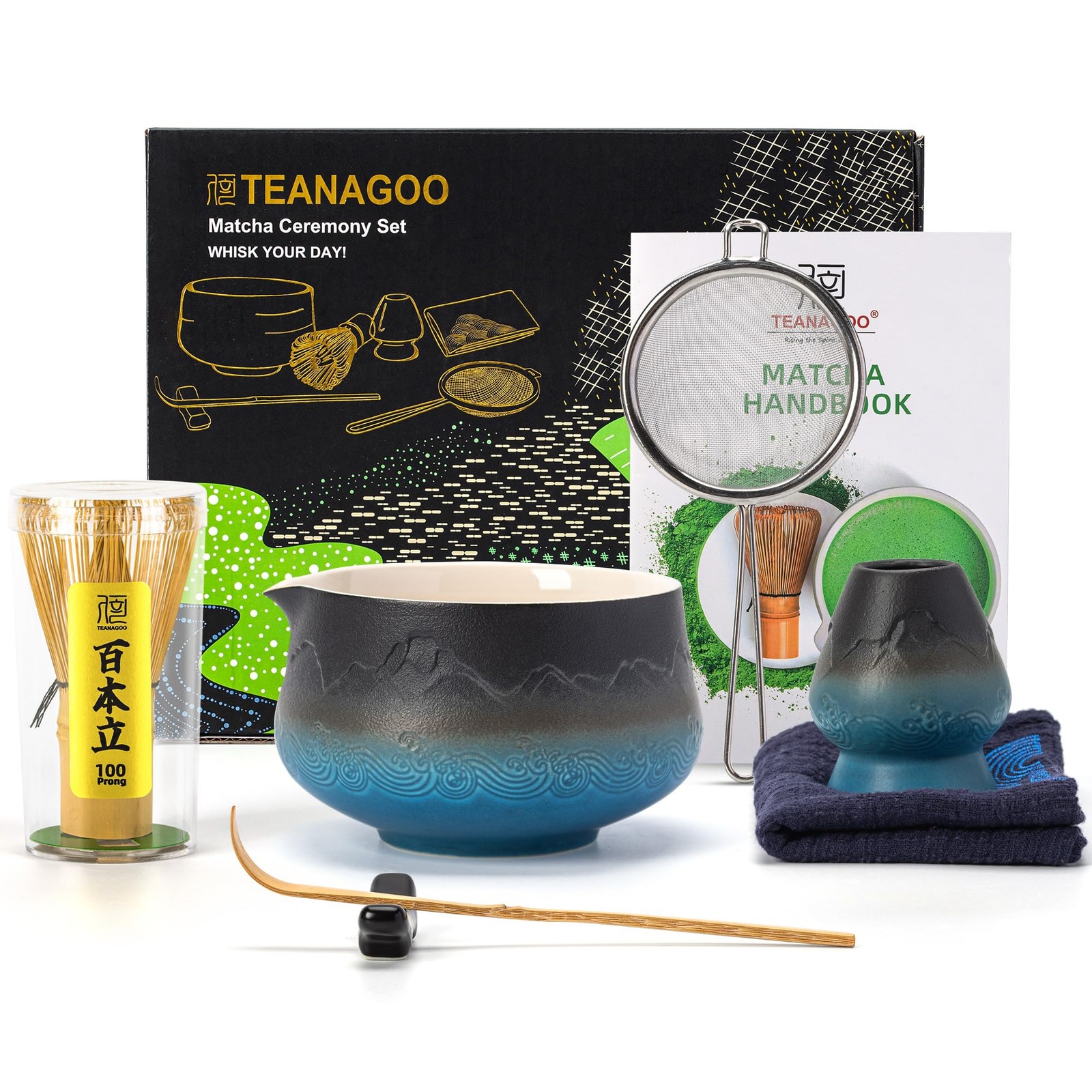7 Pcs Matcha Whisk Set Ceramic Matcha Kit for Ceremony Tea Set Gift