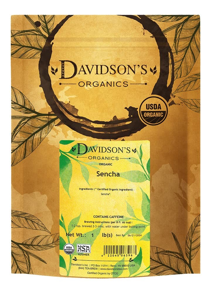 Davidson’s Organic Green Tea Sencha Loose Leaf 1 Pound Premium Quality