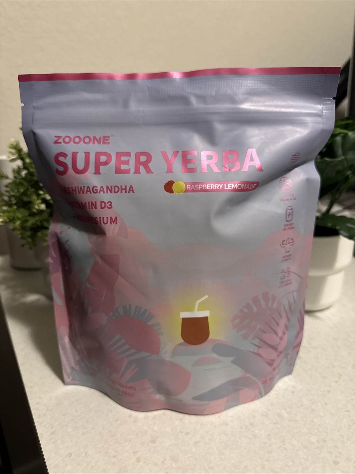 Zooone Super Yerba Instant Powder- Raspberry Lemonade –30 Servings