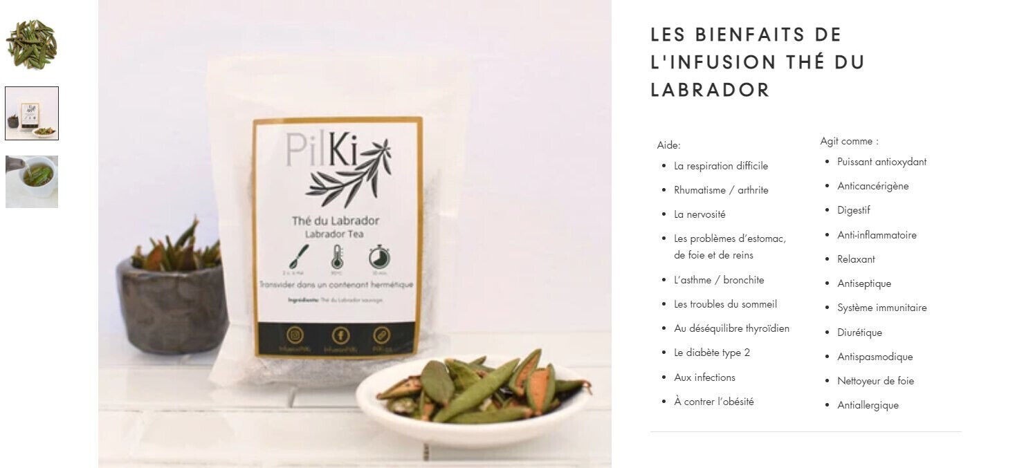 Labrador Tea, All Natural from Quebec, Canada, 2 bag of 100 gram (Total 200gr)