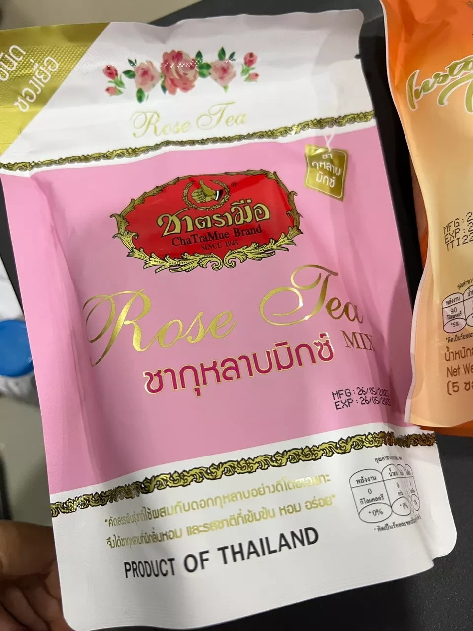ChaTraMue Rose Tea Mix Tea Bags 30 Sachets x 2 Packs Thai Herbal Tea