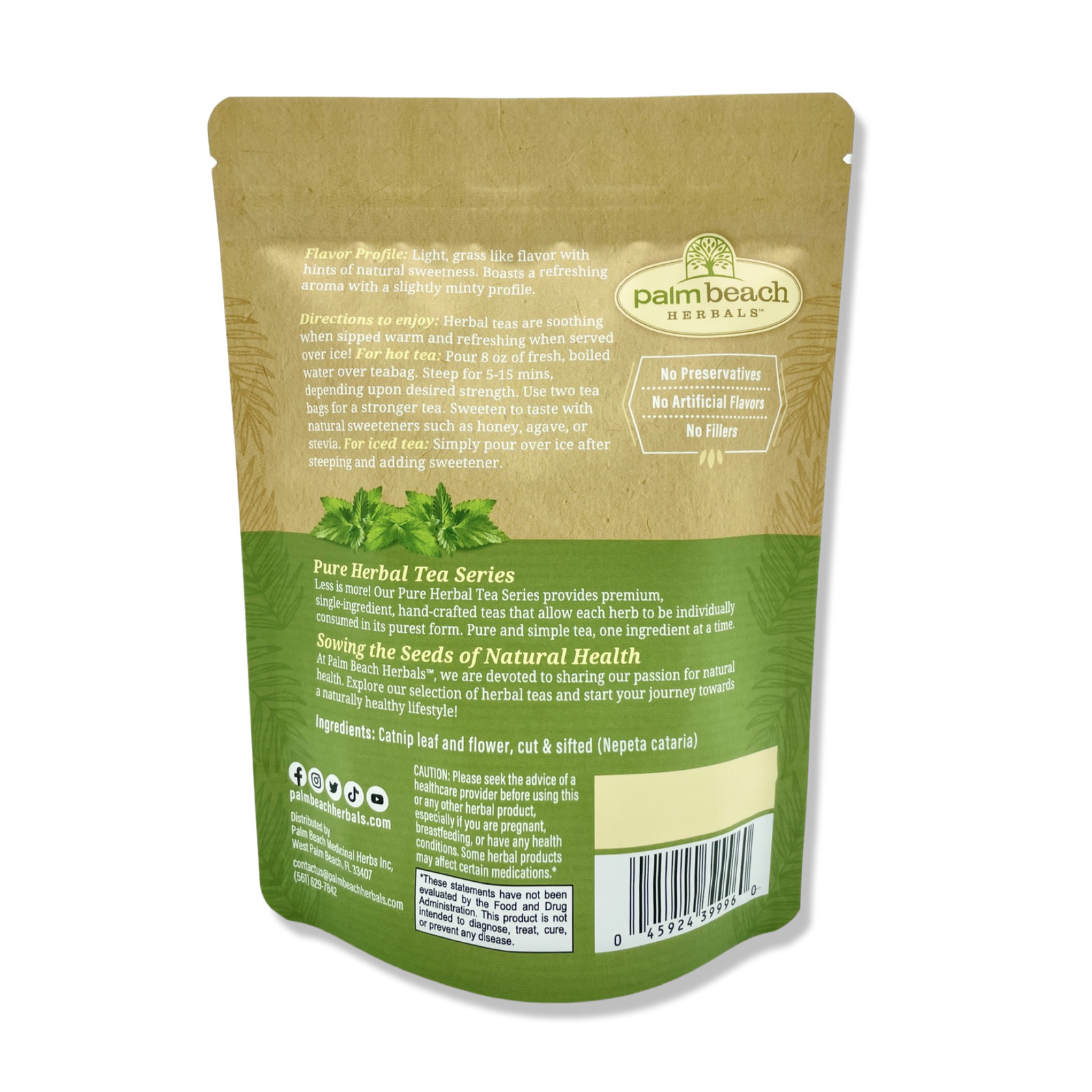 Catnip Tea by Palm Beach Herbals | 30ct, Caffeine-Free