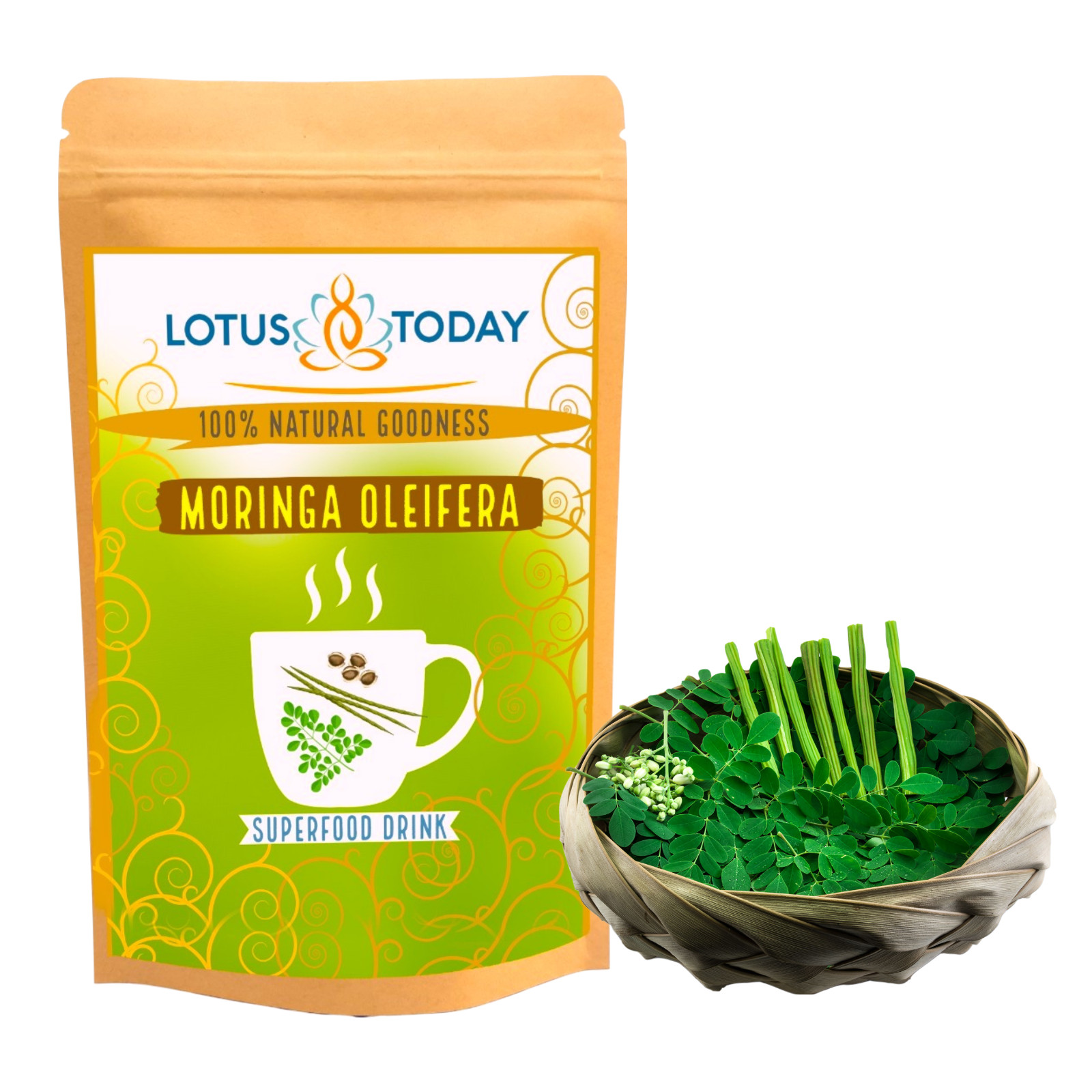 Moringa Tea – Drumstic, Ben Oil Leaf Tea Better Tasting Herbal Tea 100 Tea Bags