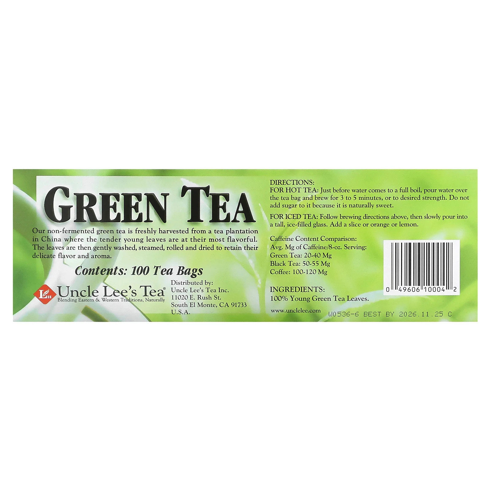 Legends of China, Green Tea, 100 Tea Bags, 5.64 oz