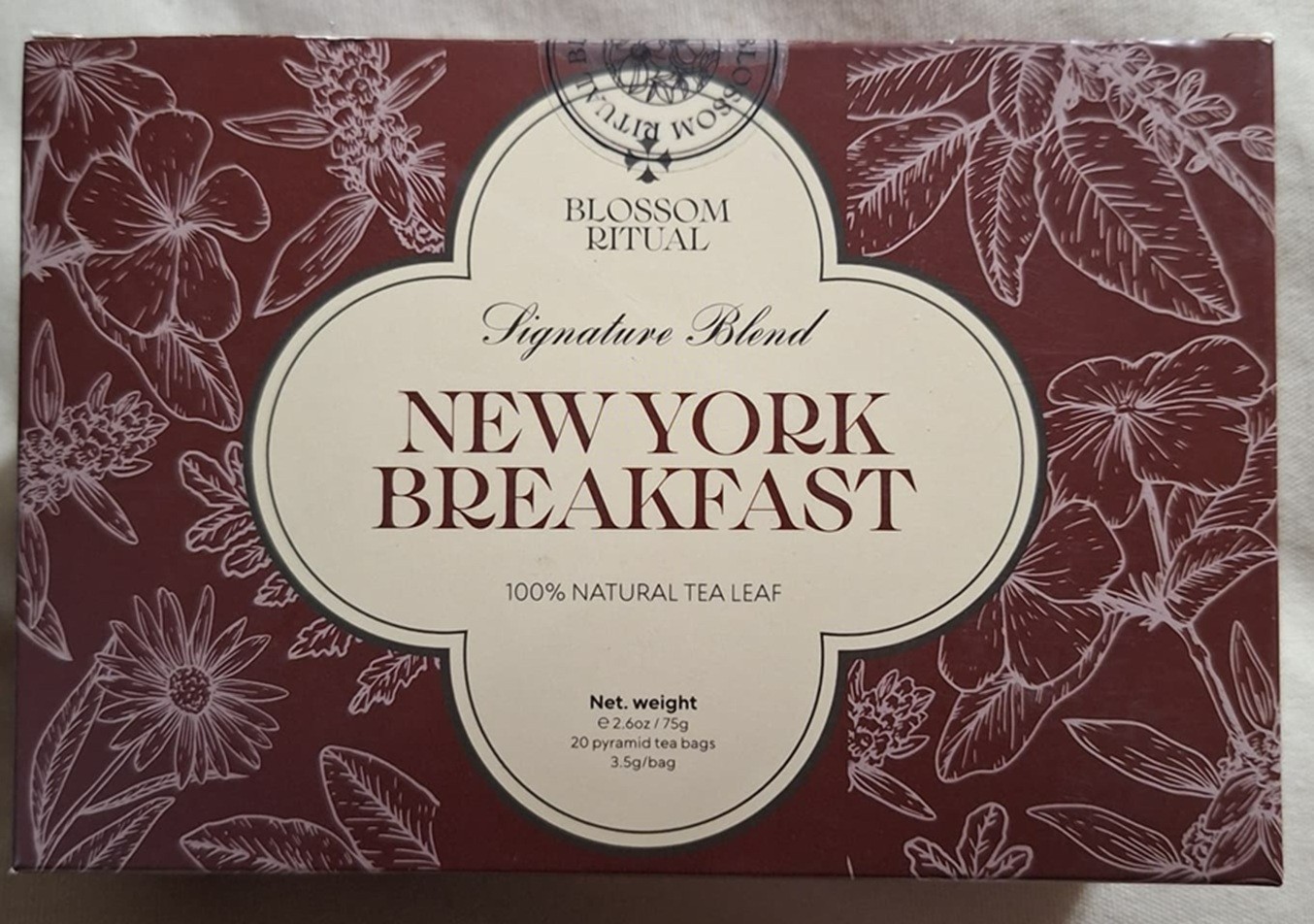 Blossom Ritual New York breakfast tea bags, Signature Blend 20 bags Exp 6/27