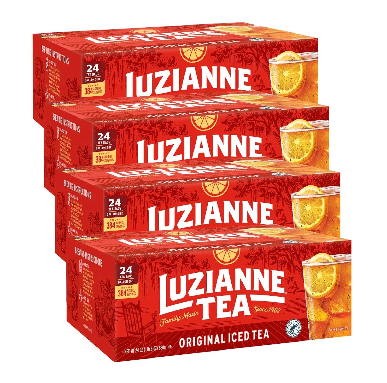 Unsweetened Iced Tea Bags Gallon Size 24ct Box Pack of 1
