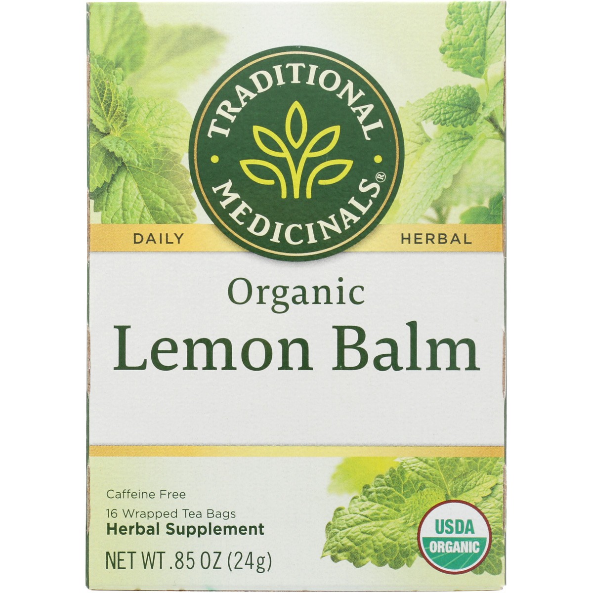 Traditional Medicinals Organic Lemon Balm Herbal Tea 16 Bags 3 Pack