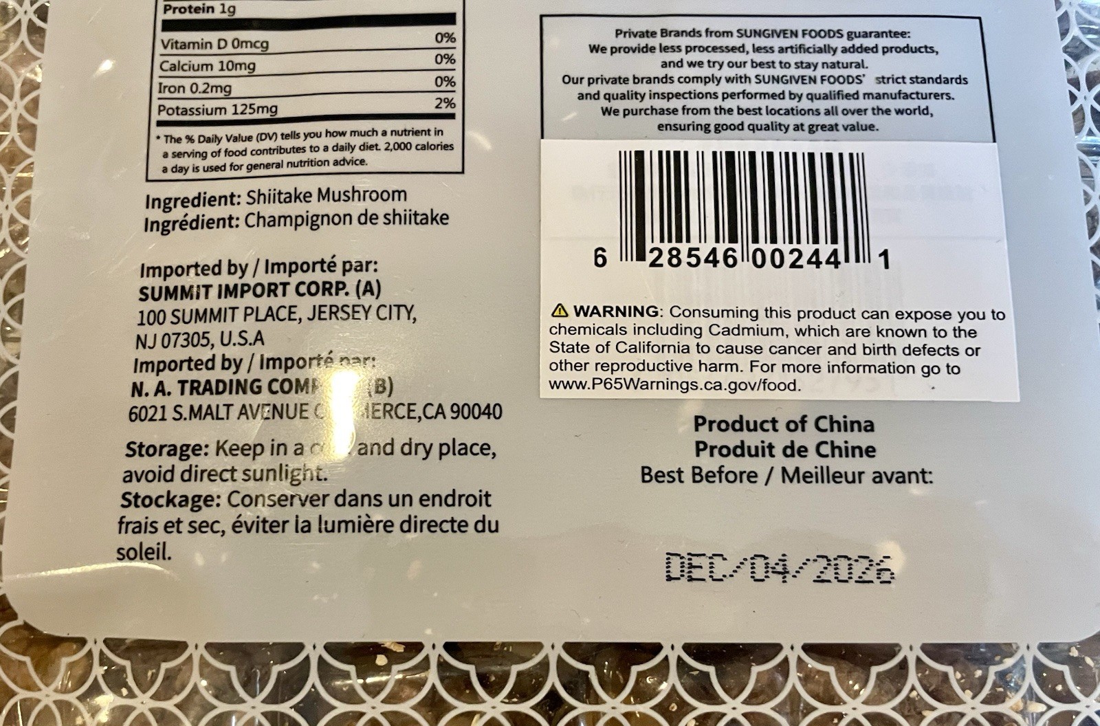 2x ONETANG Dried Shiitake Mushrooms Premium New Dried Mushrooms ex 12/26