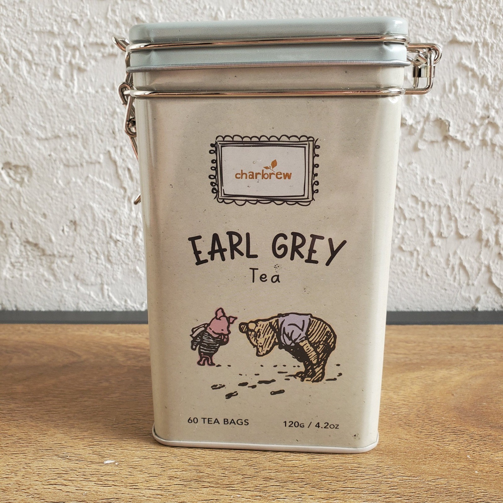 Charbrew Winnie the Pooh Earl Grey Tea Tin 60 Tea Bags 120g Collectible Canister